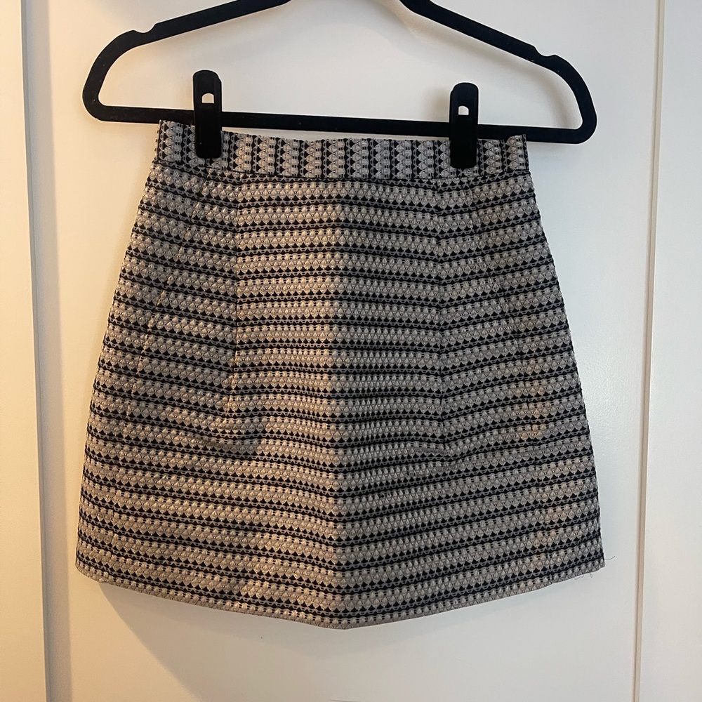 BCBG Black and Silver Mini Skirt